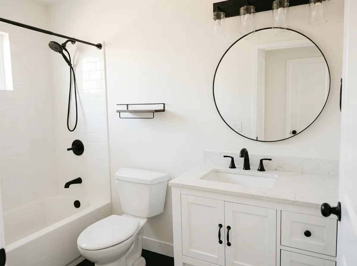 Modern vanity and tub remodel in Riverside